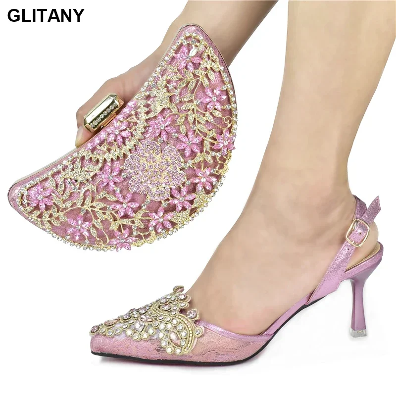 

New Italian Shoe and Bag Set for Party In Women Fashion African Wedding Pumps with Purse Nigerian Shoes and Matching Bags Set