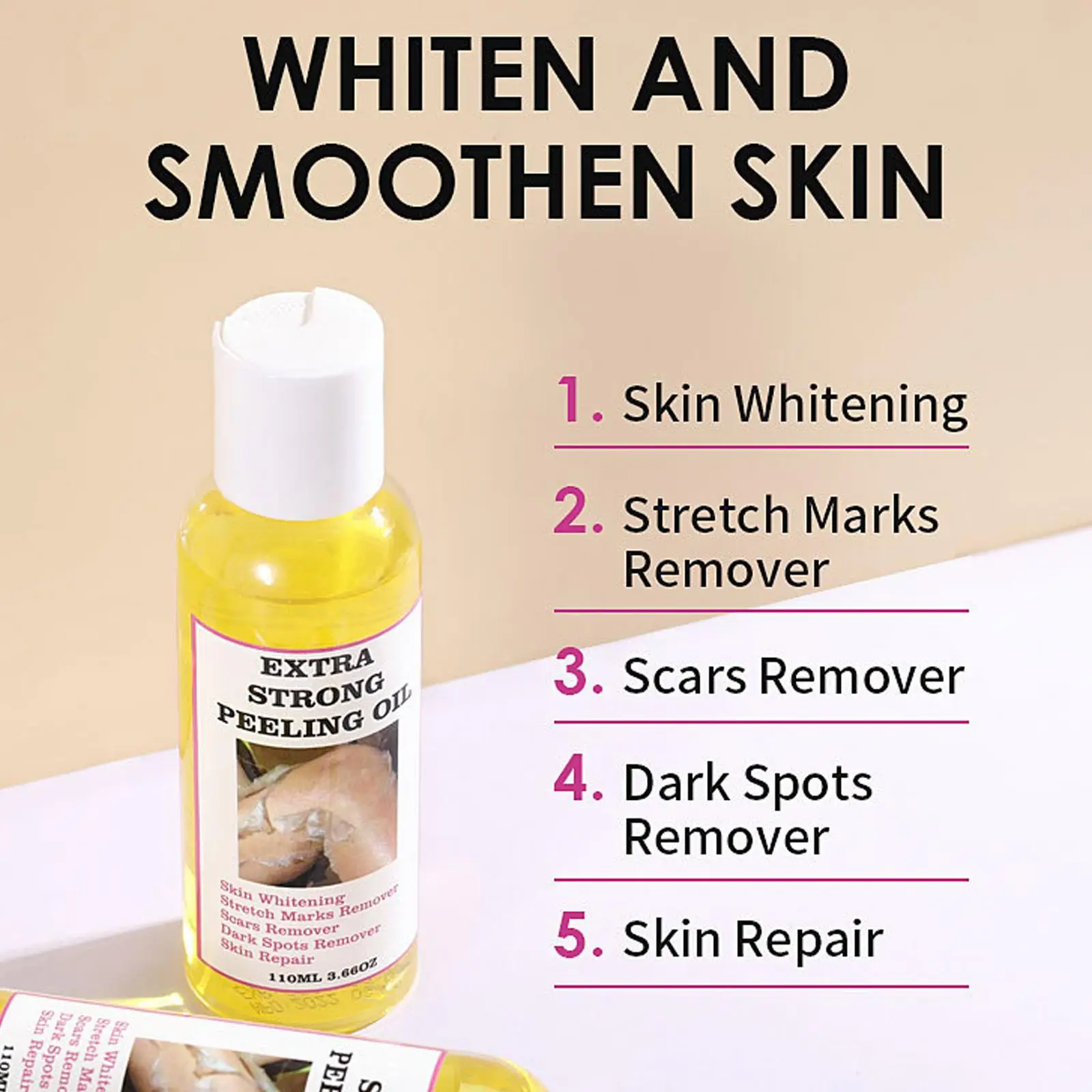 110ML Extra Strong Yellow Peeling Oil Whitening Lighten Elbows Knees Hands Even Skin Tone Whiten Skin Care