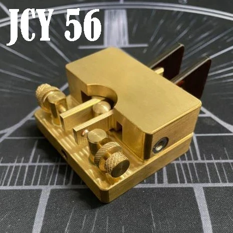 JCY-56 Brass Telegraph Key Automatic Key Dual-Paddle Magnetic CW Key Morse Key Ham Radio