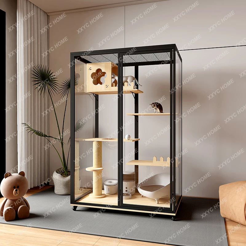 TTPanoramic glass  villa house  house large luxury oversized cage  house custom pet store cat cabinet