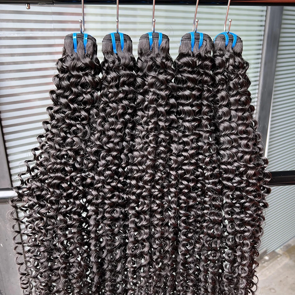 Extensiones de cabello humano 100% rizado profundo para mujer, cabello Virgen sin procesar, Color Natural, rizado de 30 pulgadas, 12A, n. ° 1B