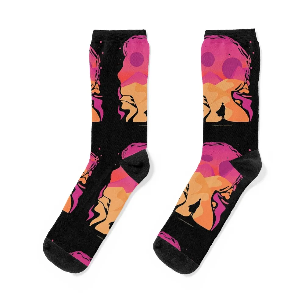 

Paul Atreides on Arrakis, Double Exposure Minimalist Illustration Socks golf winter warm winter Men Socks Women's