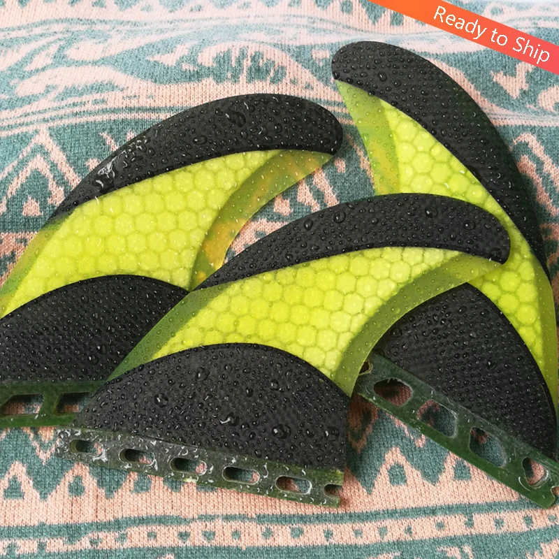 Custom Surfboard Fins Fiberglass Single Tab/Double Tab Surf Fins Honeycomb Carbon Thruster Tri Fins
