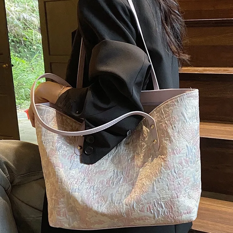 Bolsa de lazer feminina, bolsa de ombro que combina com tudo, para estudantes universitários, sacola pendular, design simples, moda verão, nova, 2024