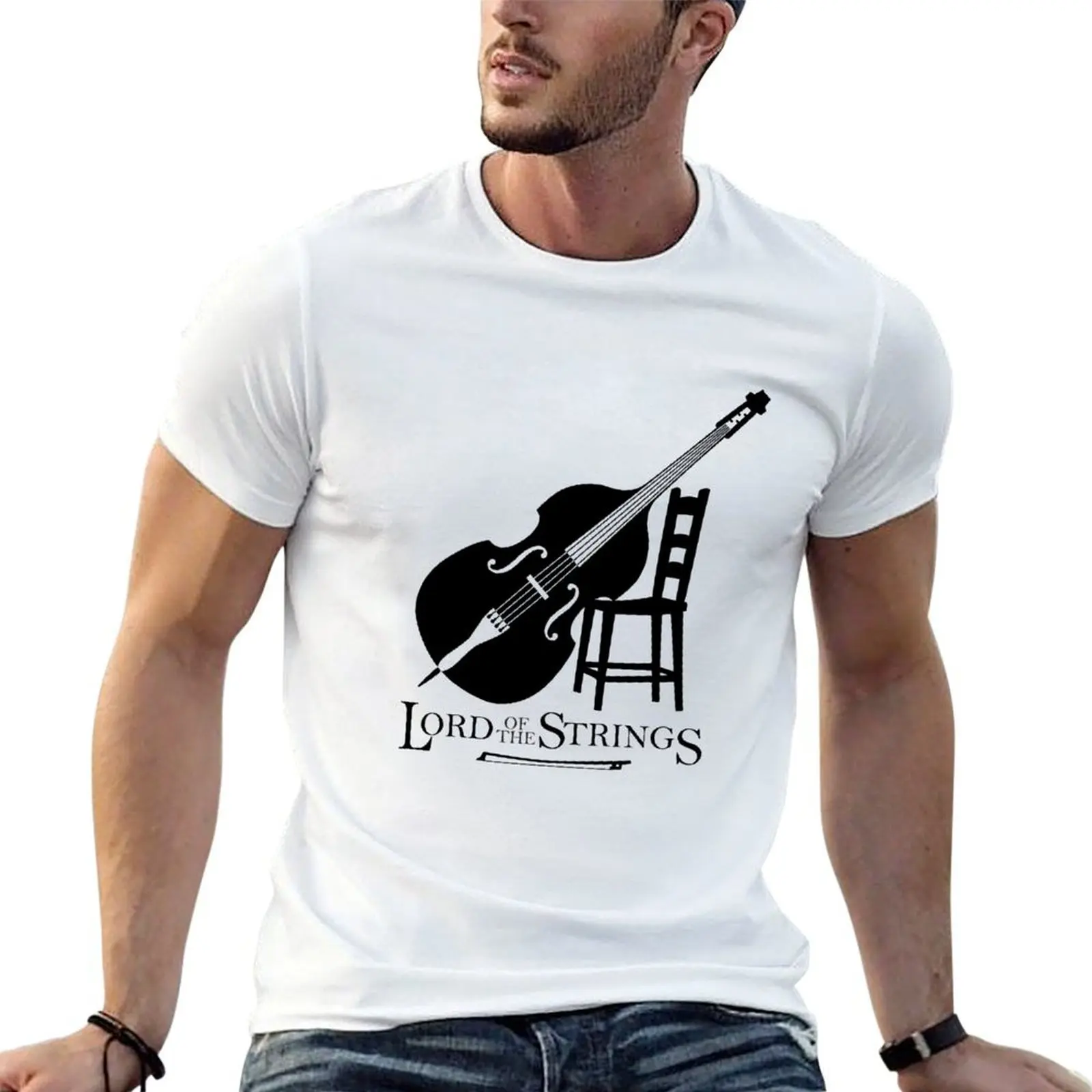Double Bass Lord of the Strings T-Shirt shirts graphic blue archive men clothings