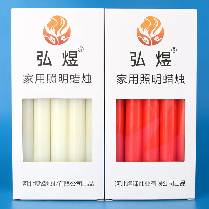 8pc/box, 2.5cm Diameter Odorless Long Candle, Candlelight Dinner Smokeless Ivory White Red Box Lighting Wax Festival Decoration