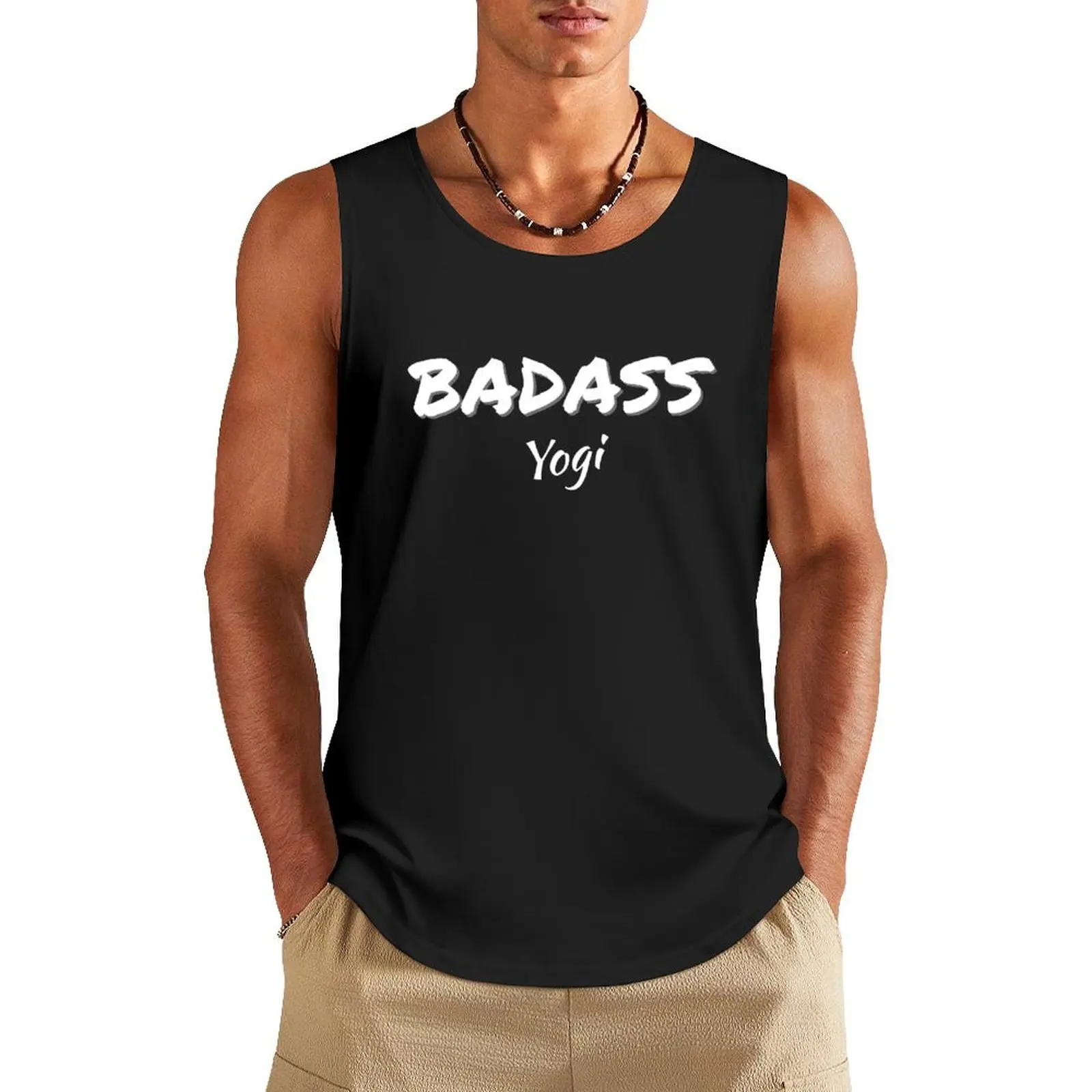 Badass Yogi Tank Top vests for men anime top men gym clothing Men's summer t-shirt