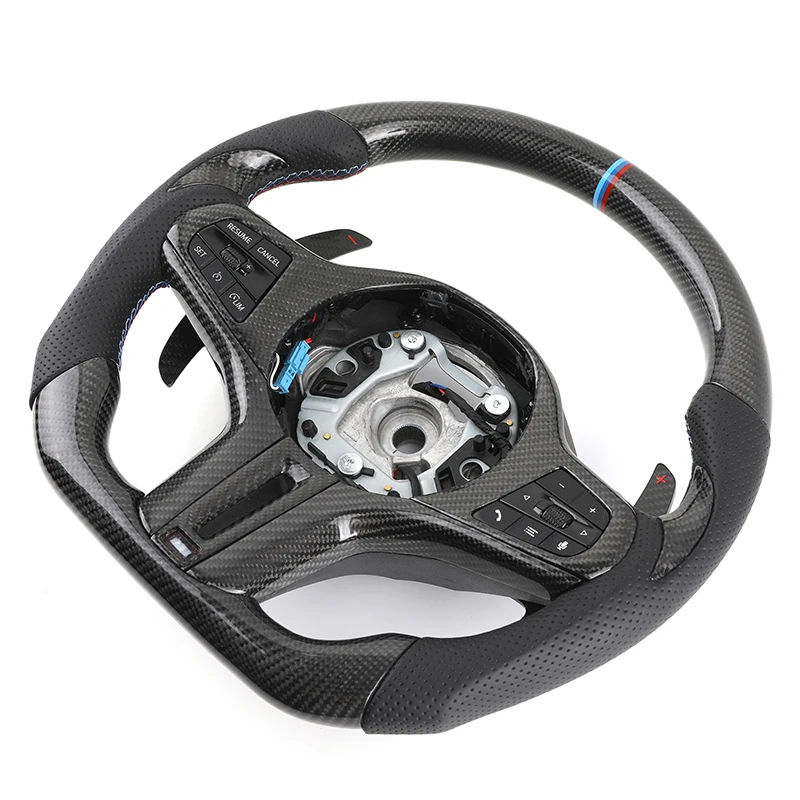 With Ergonomic Design M Sport Carbon Fiber Car Steering Wheel for  F10 F30 F01 X5  F32 E90 E92 E60 E46 F20 G30 G20 M5 M3 M6