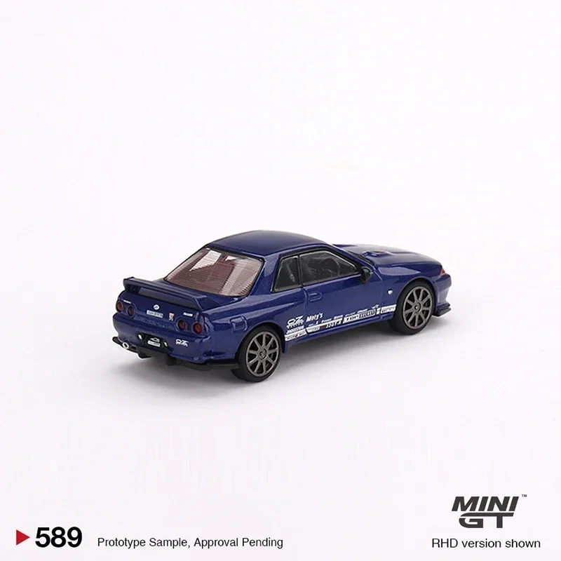 MINIGT 1:64 Model Car Skyline GT-R VR32 Alloy Die-Cast #589 RHD Metallic Blue