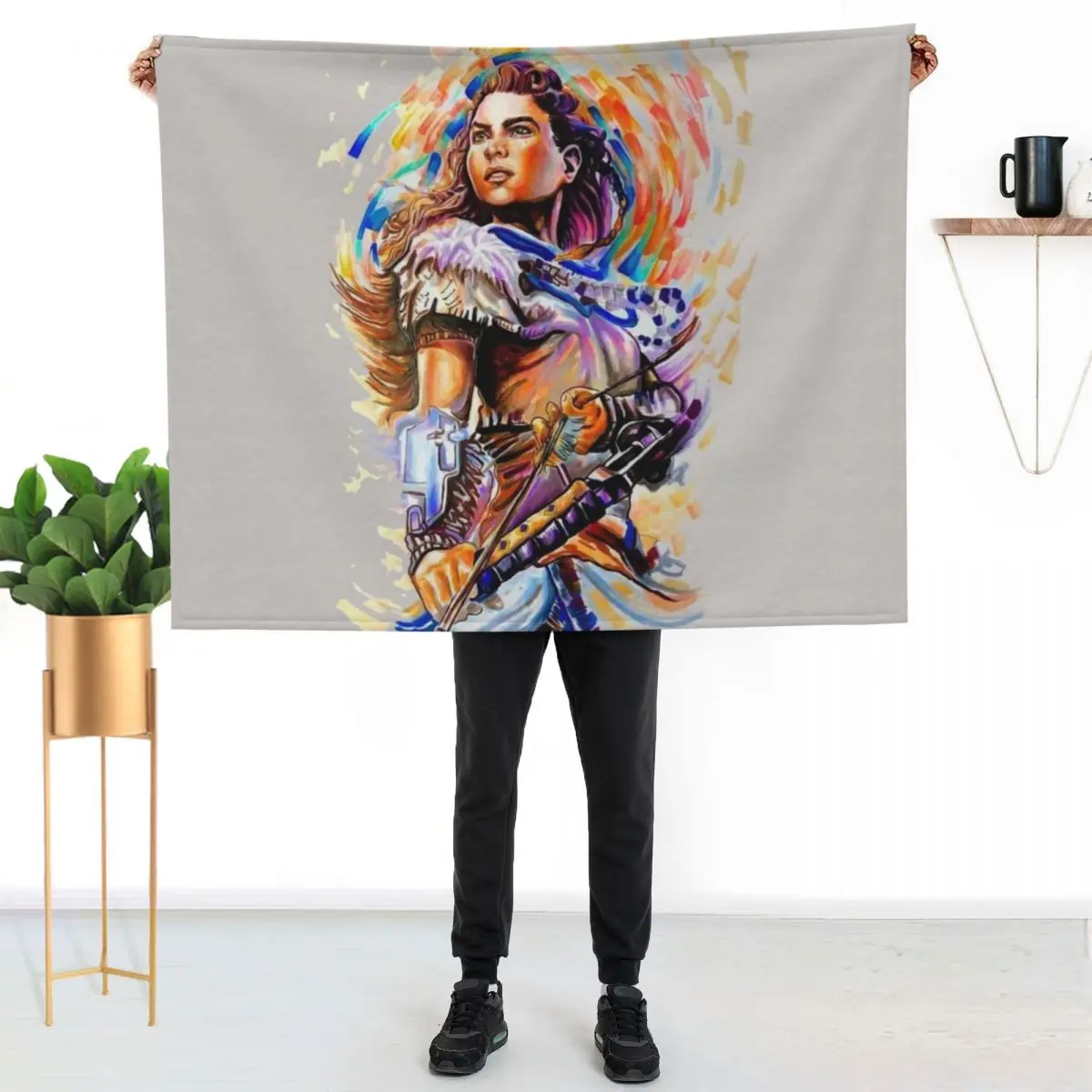 

Aloy - Horizon zero dawn Throw Blanket Cozy Home Blanket Gift for Christmas Holiday
