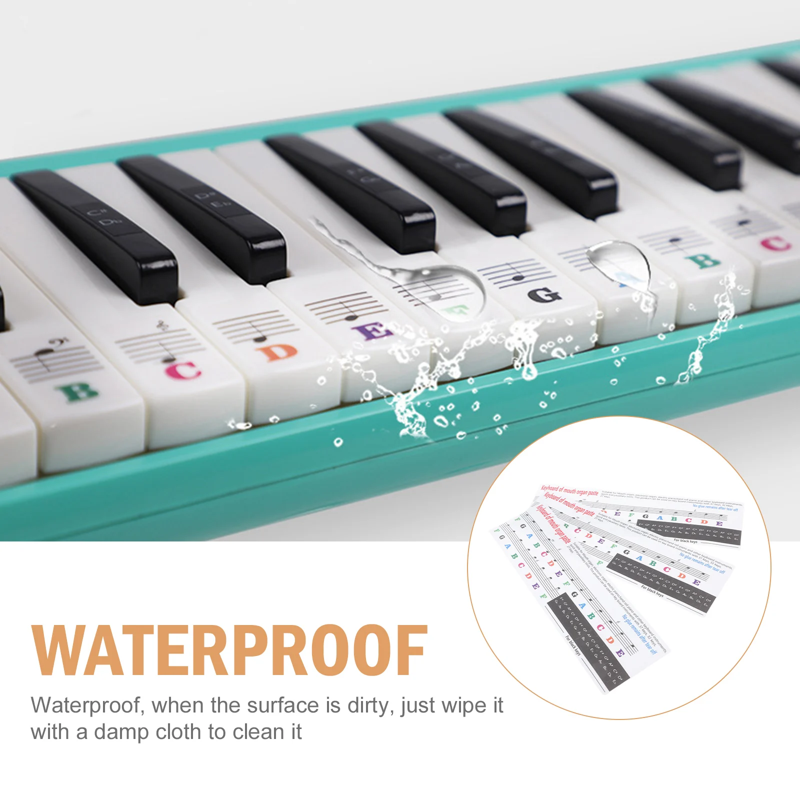

3pcs Melodica Keyboard Stickers Clear Musical Scale Labels For Beginners Durable Removable Practice Stickers Smooth Surface Long