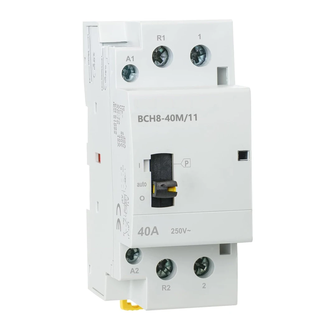 ABILKEEN BCH8-40M/11 40A 2Pole Manual Household AC Contactor 1NO1NC 50/60Hz Modular Contactor Circuit Manual/Automatic Control