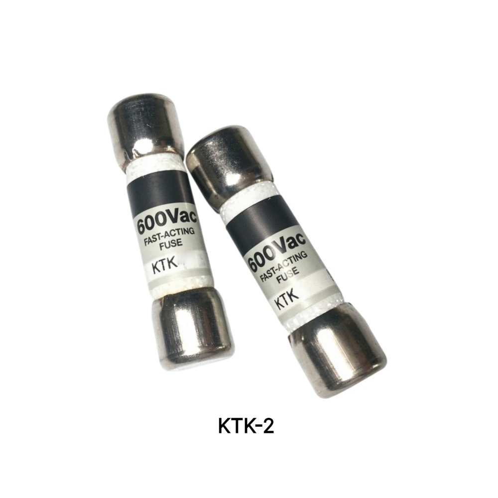 KTK-2 Fast Acting Cartridge Fuse, 2A 600V, 【10-Pack】OEM
