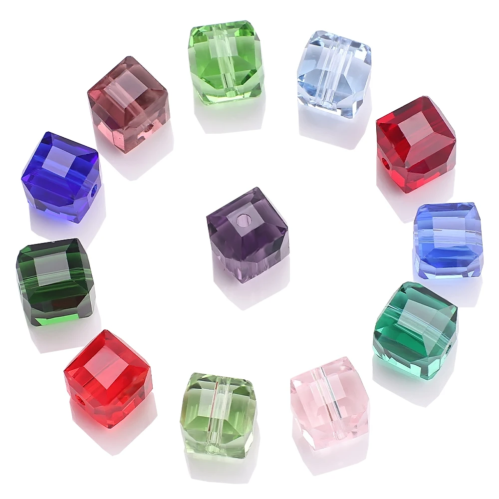 Wholesale Crystal Glass Clear AB Cube Beads 2/3/4/6/8/10mm Faceted Square Beads Crafts DIY Making Accessories Bracelet