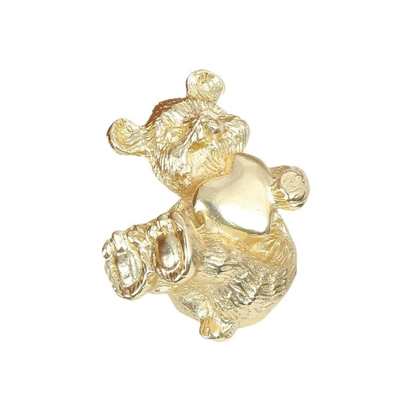 French Cute Little Bear Furniture Handle Bedside Drawer Table Knobs Bronze Retro Kitchen Wardrobe TV Shoe Cabinet Door Pulls