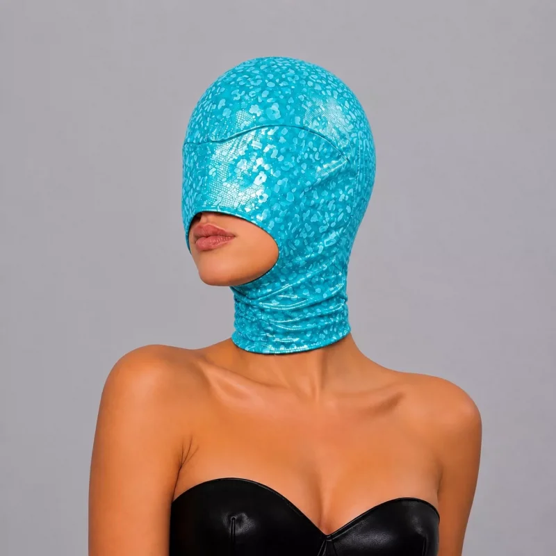 Unisex Leopard Print Full Coverage Head Mask Elastic Breathable Cosplay Headgear Club Party Full Face Hood Costume Accessory