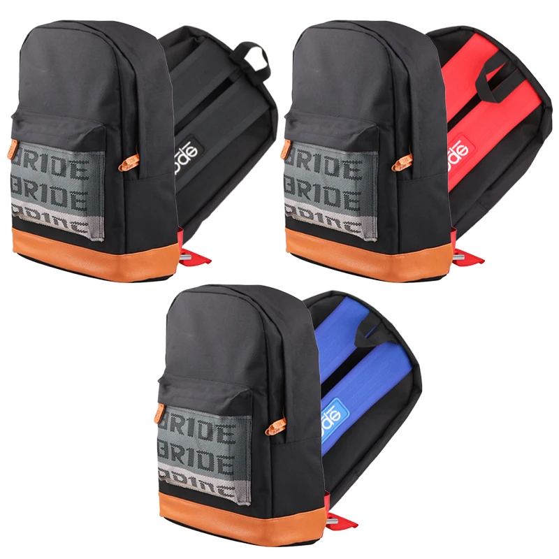 JDM Style Racing Seatbelt Fabric Bride Backpack Auto Canvas SP Backpack Racing Backpack With Racing Shoulder Straps