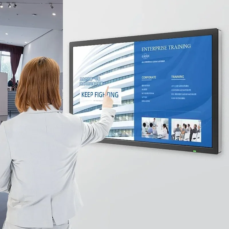 32 "42" 49 "55" 65 "Inch Aan De Muur Gemonteerde Digitale Flat Lcd Led-Paneel Smart Touchscreen Kiosk Display Voor Hotel En Reclame