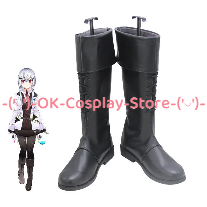 Hakase Fuyuki Cosplay Shoes Vtuber Cosplay Props PU Leather Shoes Halloween Carnival Boots Custom Made