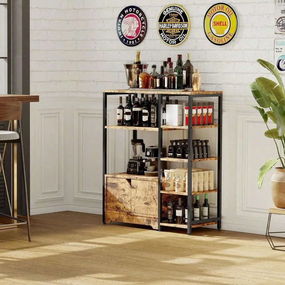 

Полка для выпечки, 5-ярусная, с полками и шкафчиком для хранения, для кухни, гостиной, гаража