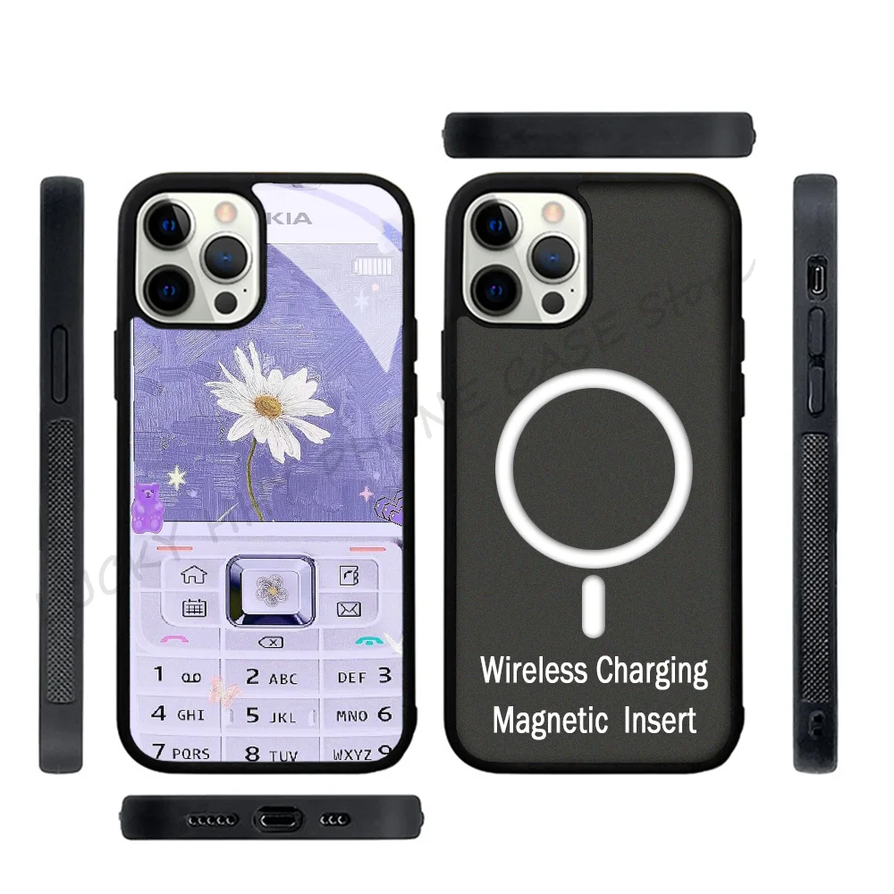 

Vintage Phone Case Strong Magnetic For IPhone 15 14 13 Pro Max 11 12 Mini N-Nokia For Magsafe