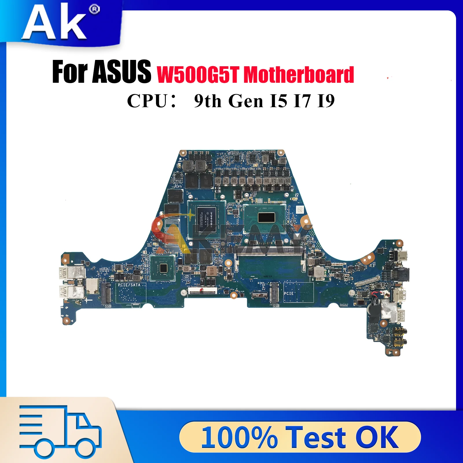 

W500G5T Laptop Motherboard For ASUS ProArt W500G5T W500G Notebook Mainboard With I5 I7 I9 CPU 100% tests OK fast shipping stk
