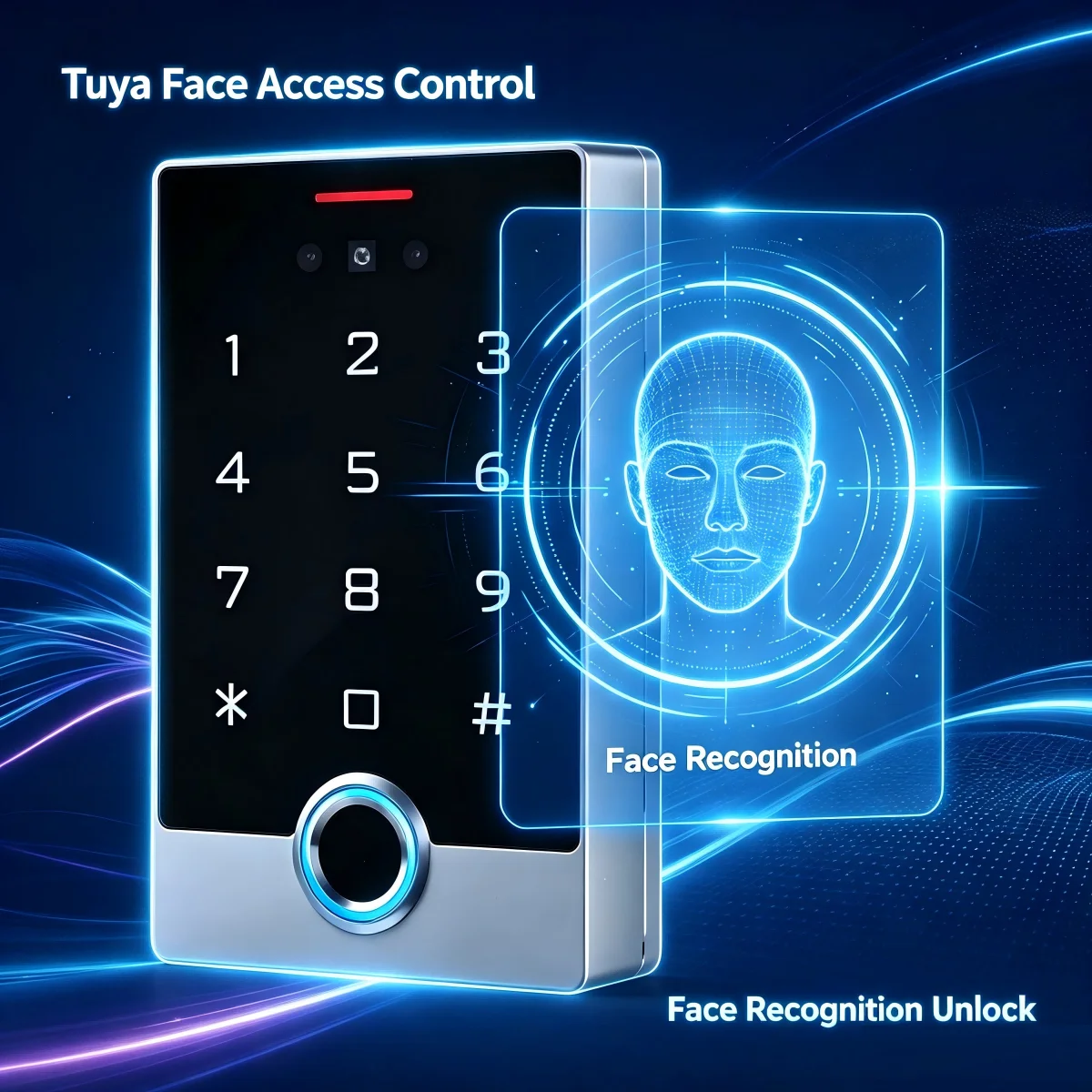 Metal Waterproof Tuya WIFI Biometric 3D Face Recognition Access Control RFID Touch Keypad Access Control Support Remote Unlock