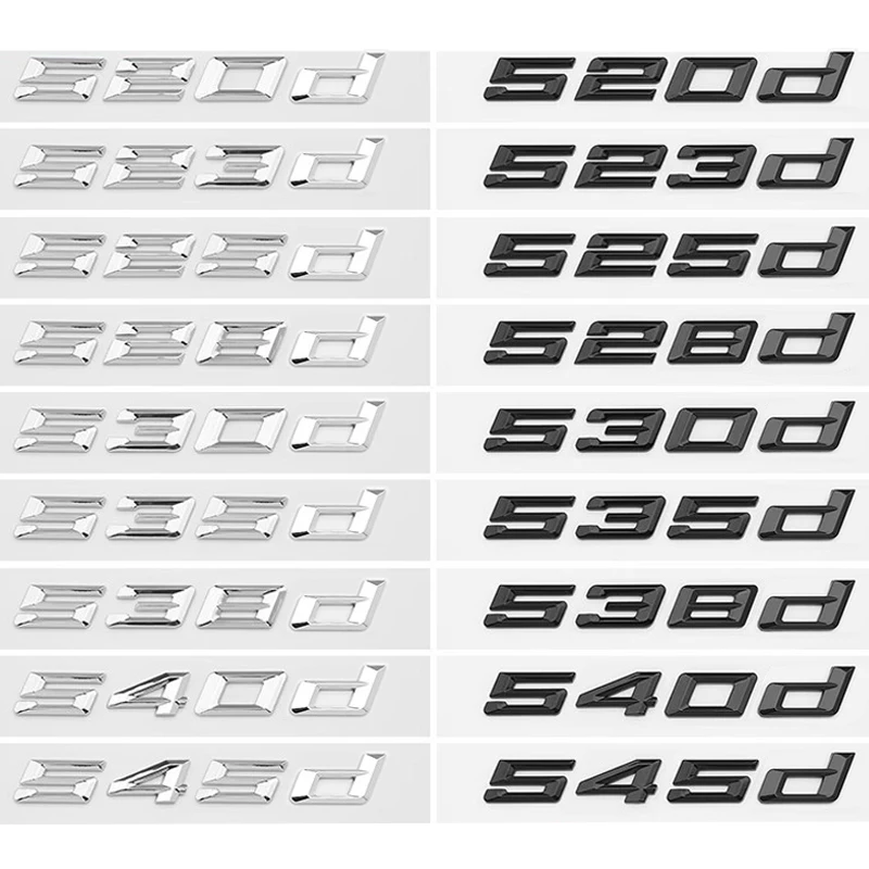 

520d 523d 525d 528d 530d 535d 538d 540d 545d ABS Emblem for BMW 5 Series E39 E60 E61 F10 F11 G30 Car Trunk Logo Sticker