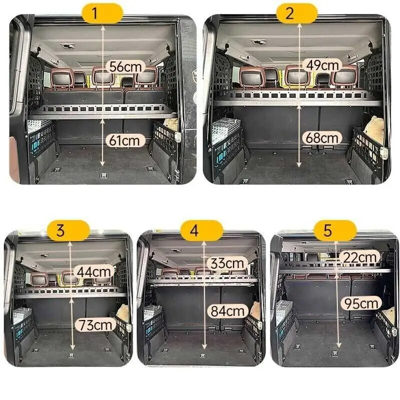 For Mercedes Benz G-Class G500 G550 G55 2004-2018 Rear Trunk Window Cargo Rack Shelf Storage Organizer Hanging Board Molle Panel