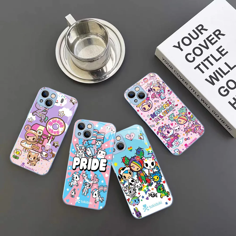 Japan T-Tokidokis Phone Case For IPhone 14 13 12 Mini 11 Pro XS Max X XR 14 Plus Tempered Glass Cover