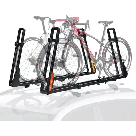 Rooftop Bike Rack for Car SUV Upright Roof Mount Bicycle Rack with 2 Arms for Movable Crossbar 2 Bike Carrier Designed for Secu