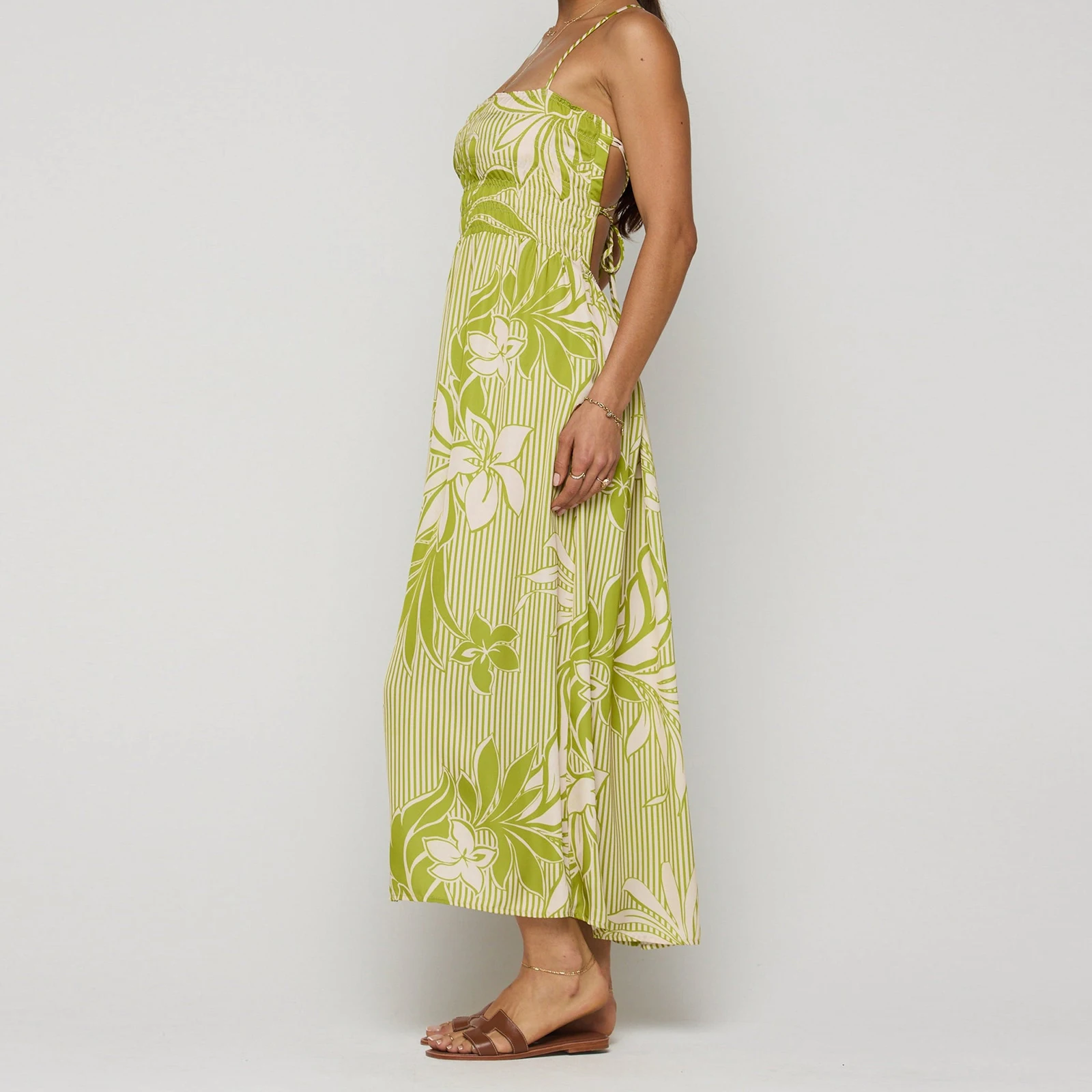 Letnia moda bez rękawów Casual Dress Women Long Dress Floral Print Spaghetti Strap Cami Dress