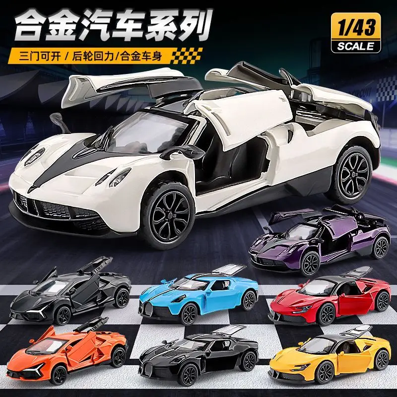 

1:43 Scale Lamborghini Style Diecast Alloy Hypercar Model with Scissor Doors & Black Finish for Collection Home Decor Ornament