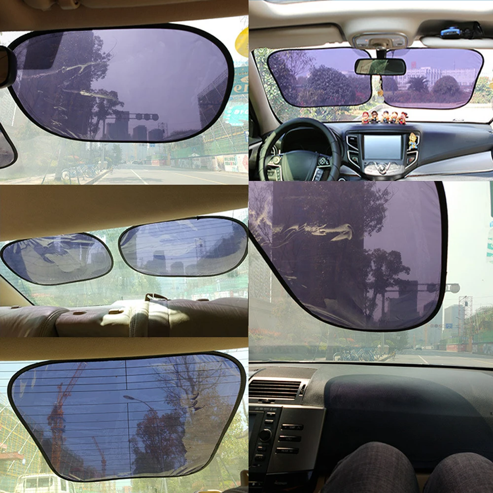 2PCS Car Sun Shade UV Protection Windscreen Sunshade Auto Window Sun Visor Protection Car Curtain Window Film Electrostatic Film view 6