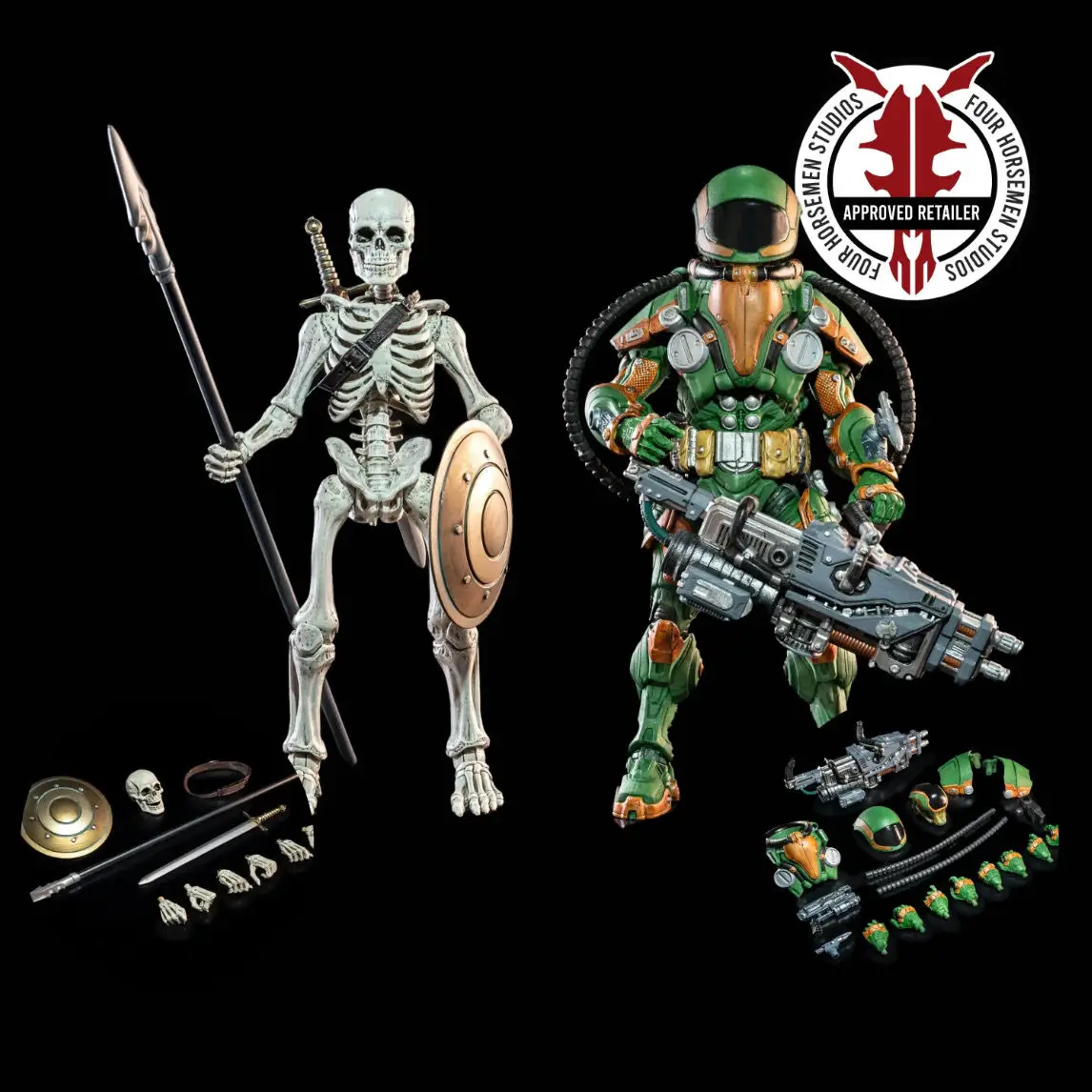 

Four Horsemen Studio Mythic Figure Legion Builder 2 Figures T.U.5.C.C. Heavy Gunn Skeleton Model Doll Collect Toy Birthday Gifts