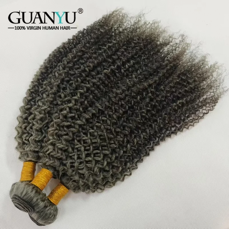 

35% черный и 65% серый цвет, мелированные пучки волос, кудрявые вьющиеся 100% плетение человеческих волос с бликами, 100 г