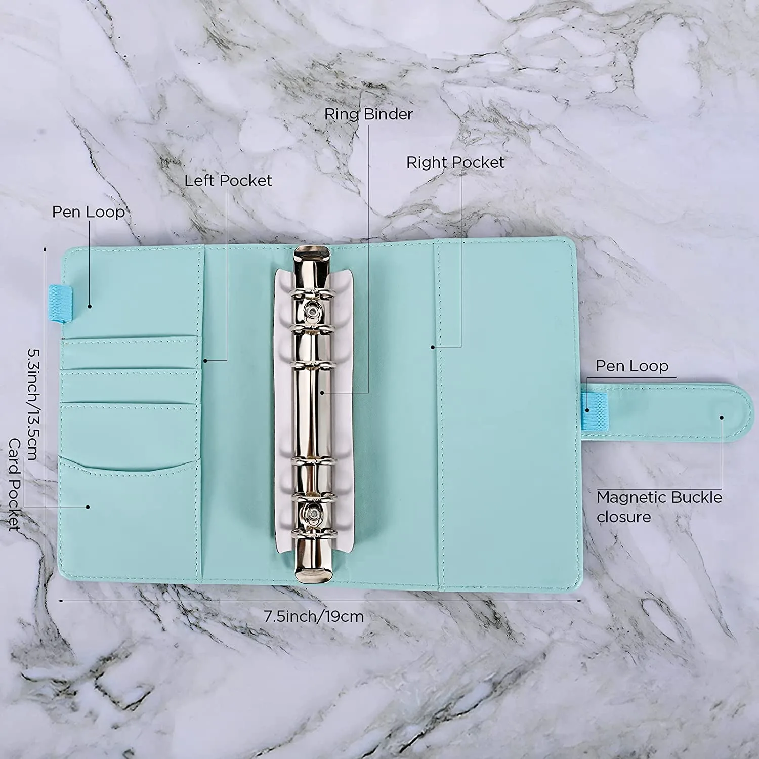 A6 Budget Binder with Zipper Envelopes-Money Organizer for Cash with 20 Cash Envelopes for Budgeting, Cash Binder