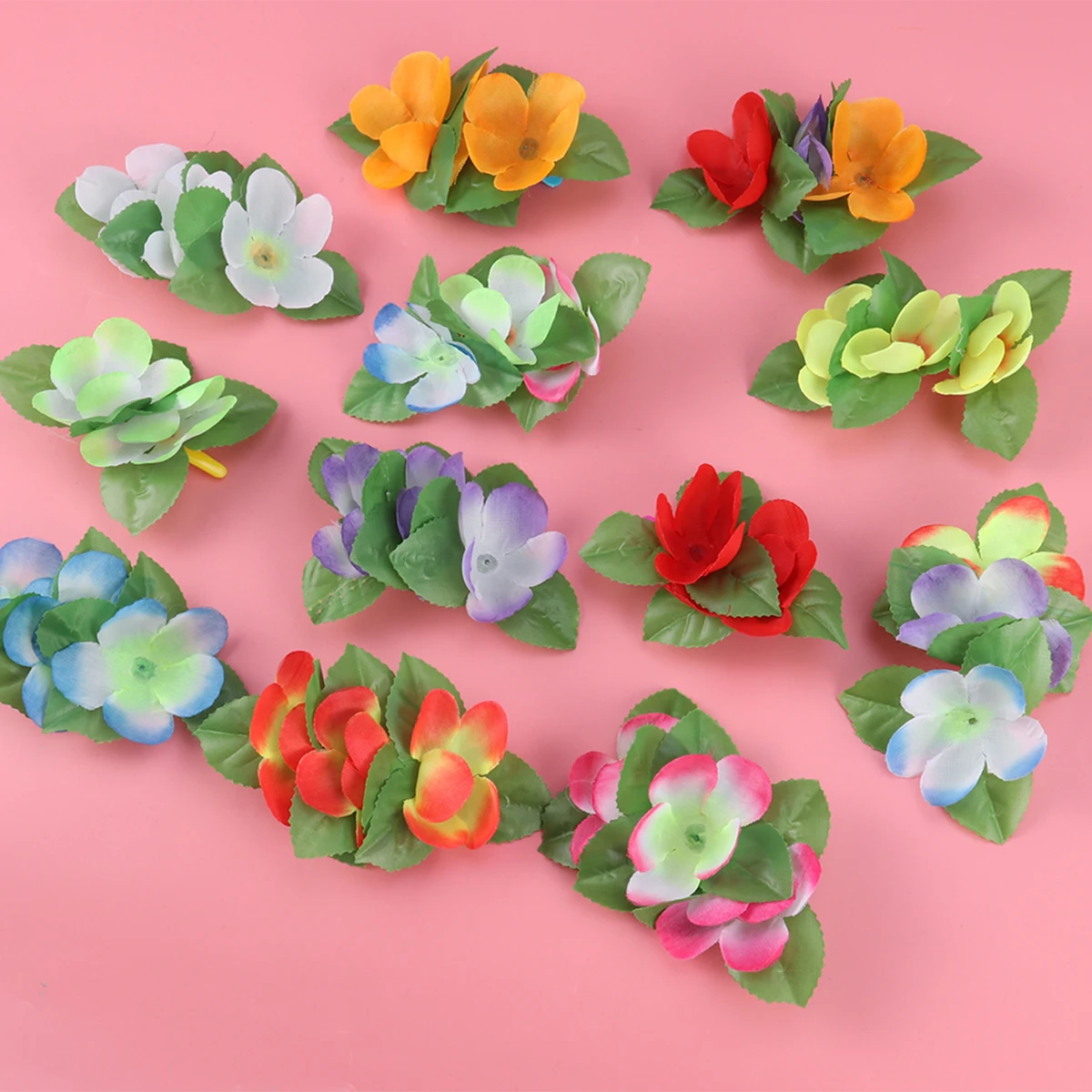 

12pcs Flower Clips Hair Clip Hawaiian Bridal Wedding Beach Party Prom Picnic Headpiece for Girls Daily Wear