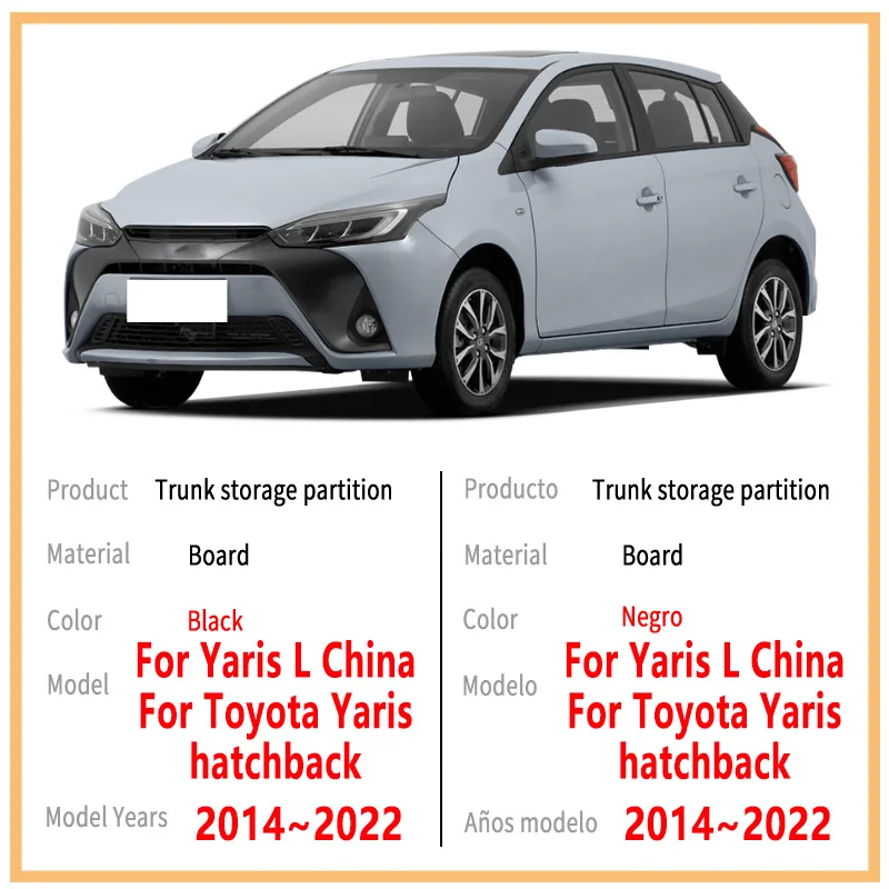 For Yaris L 2014~2022 21 Multifunction Trunk Storage Partition Thickening Storage Auto Interior Parts Organizer Car Accessories