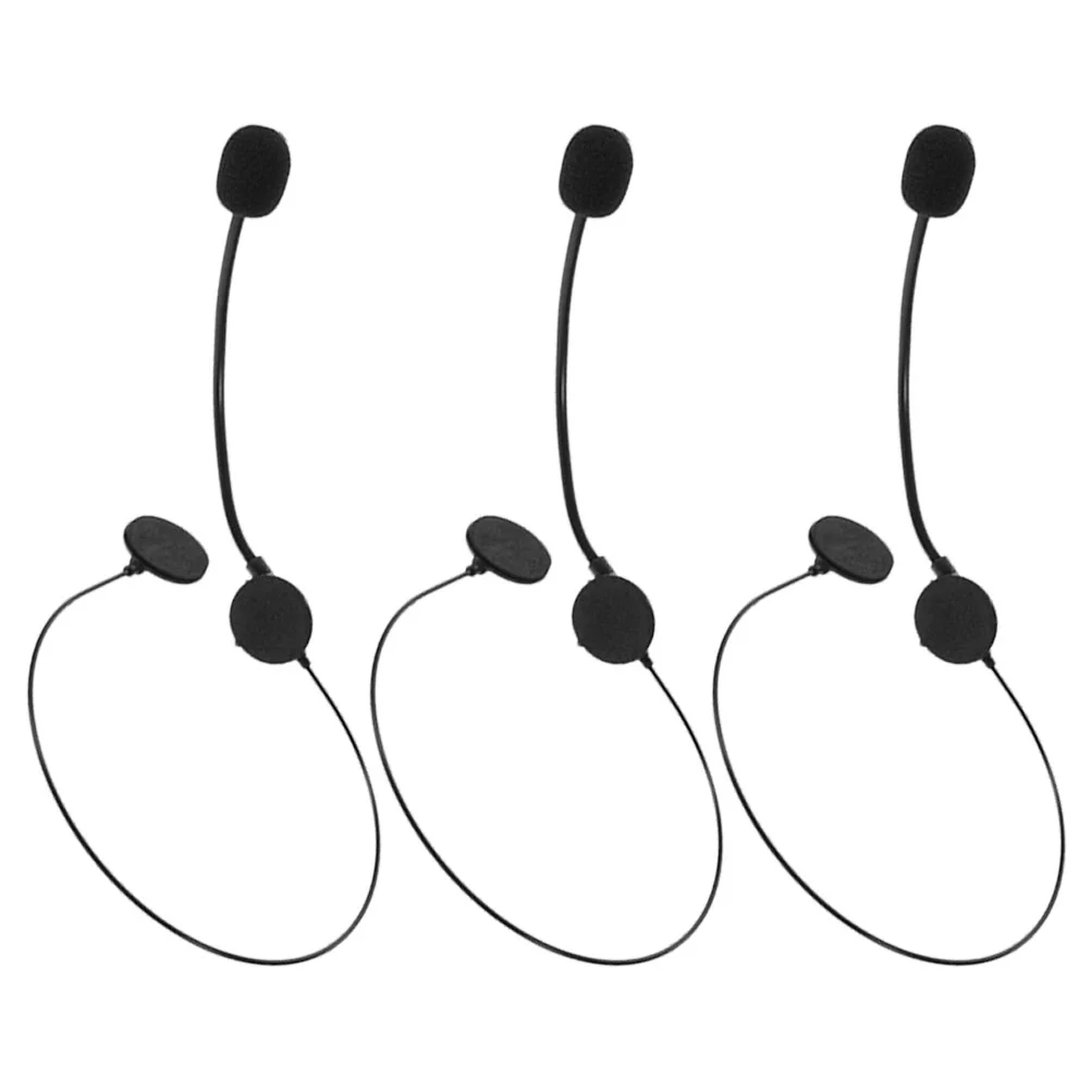 3-teiliges gefälschtes Kopfhörer-Requisiten-Headset, Cosplay, Mikrofon, Abschlussball, Spielzeug, Kunststoff, Kostüm, Kinder-Kopfbedeckung, Zubehör, Halloween, Schwarz