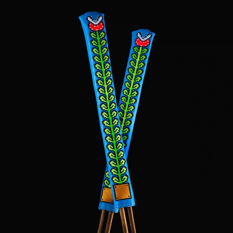 Golf pointer cover Golf Alignment Stick Cover golf Locating rod sleeve PU Leather Double-sided embroidery Cannibal flower
