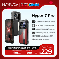 HOTWAV Hyper 7 Pro 5G Rugged Phone 200MP Android 14 6.6'' FHD+ 120Hz Smartphone 36(16+20)GB 256GB 10800mAh 33W Mobile Phone