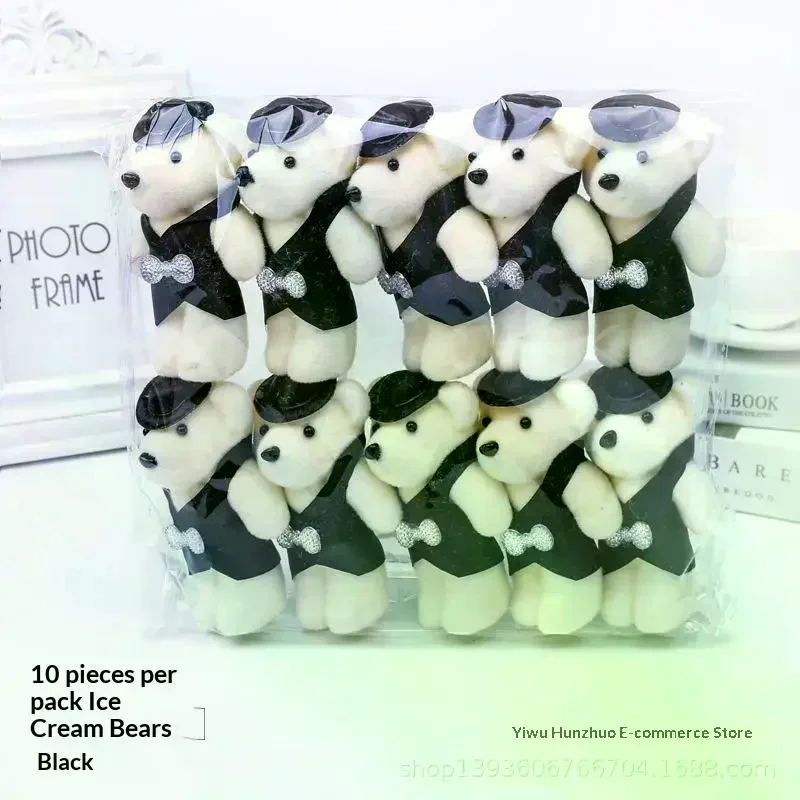 10Pcs Couple Foam Bear Wedding Valentine's Day Decoration Cute Cartoon Small Bear Birthday Flower Bouquet Packaging Materials