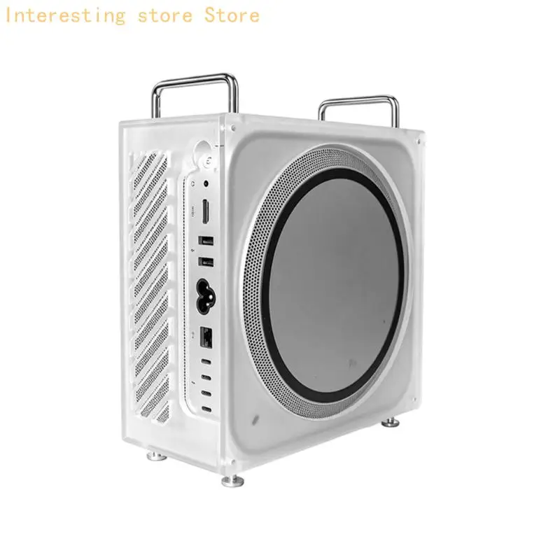 Acrylic Enclosure Stand for Studio, Desktop Case with Cable Access, Open Frame Structure, and Desk Storage 55KC