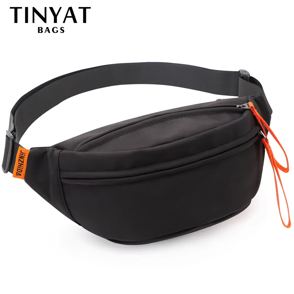 TINYAT Sports Mens Fanny Pack Large Shoulder Crossbody Genuine Traveling Belt Bag Quality Pocket Cross Bag for Men and Women