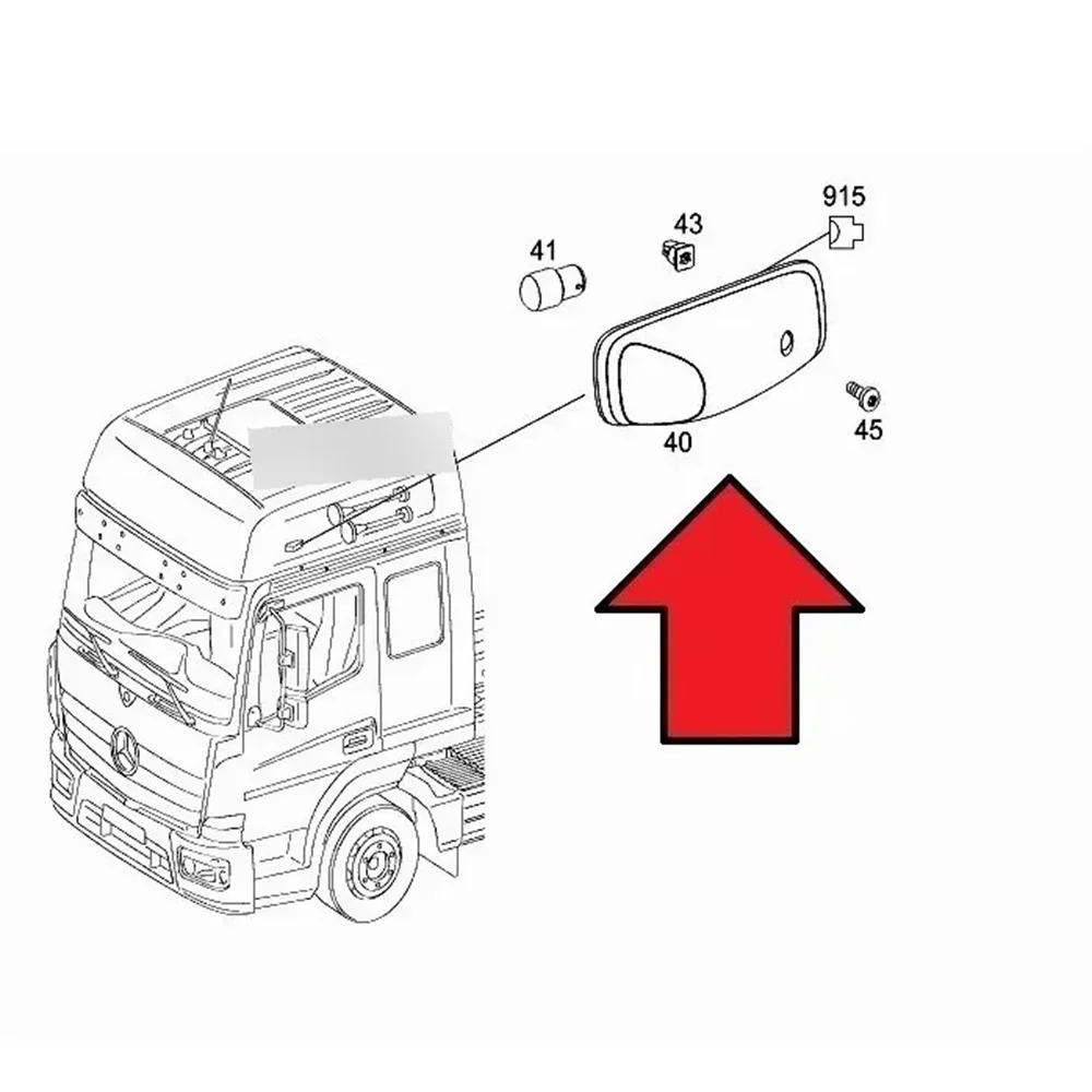 1pcs 24v top Lamp for benz truck roof lights For Benz Truck top lights axor roof lights atego top lamp A0028205156