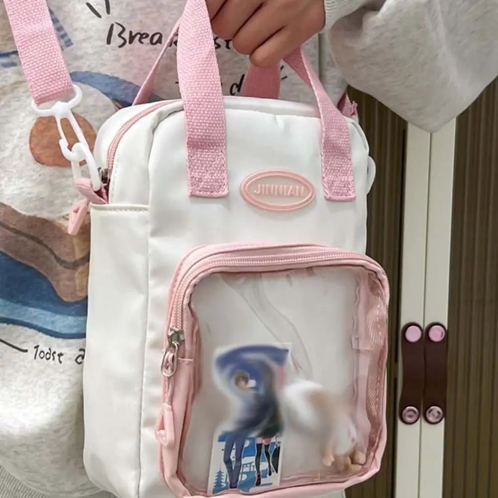 Zoete Rits Contrast Kleur Itabag Katoenen Pop Opslag Idool Merchandise Opslag Transparante Tassen Pu Portemonnee Schoudertas Mannen