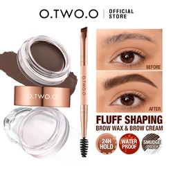 O.TWO.O Eyebrow Pomade Brow Gel Wax 2 IN 1 Waterproof Long Lasting Creamy Texture Eye Brow Tint Enhancers Cosmetics Makeup