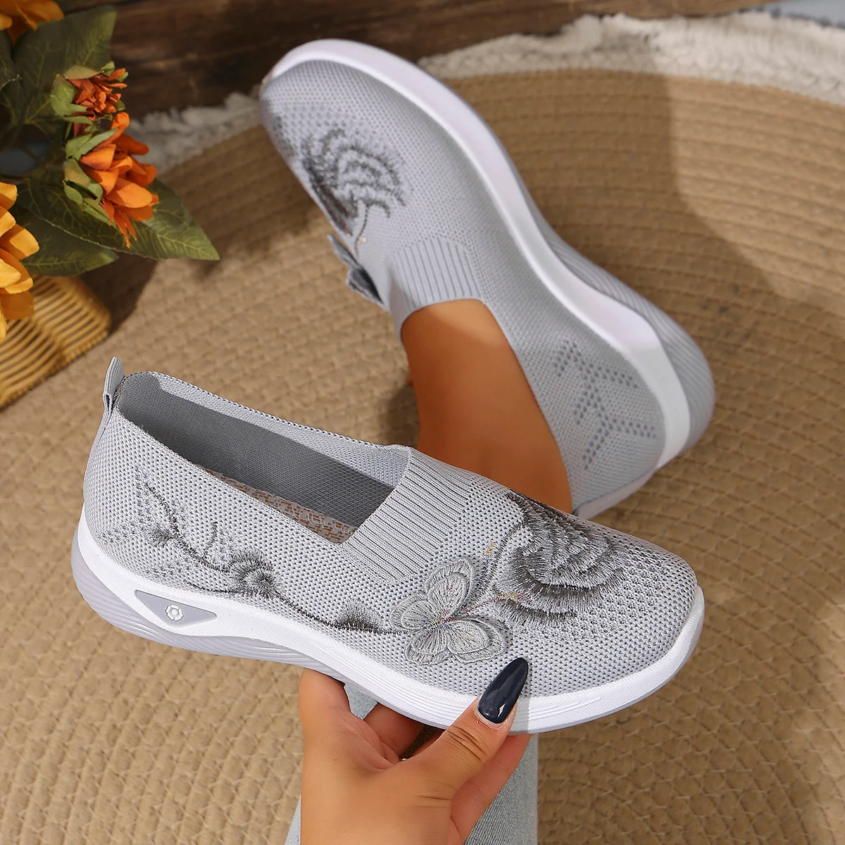 Women's Lightweight Durable Knit Sneakers Microfiber Breathable Spring Summer Outdoor Daily Commute Casual Walking Shoes