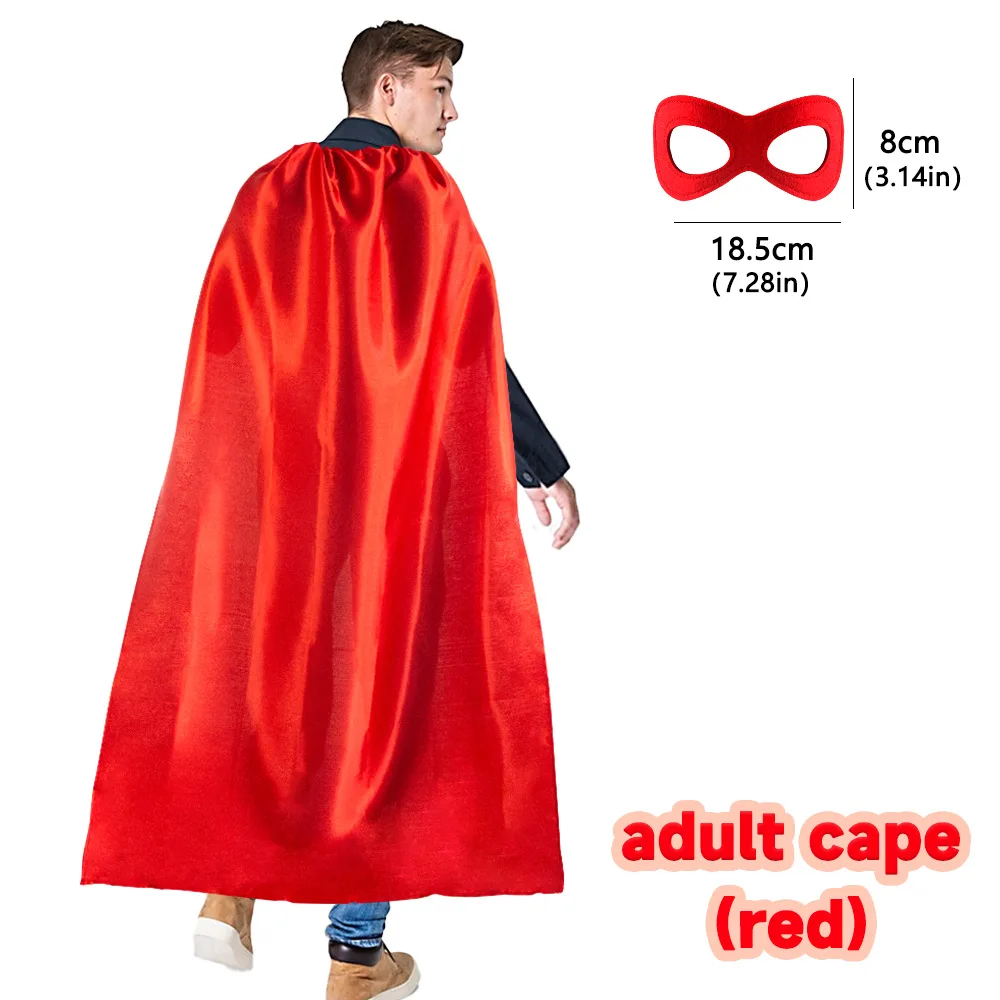Capa de Color sólido para Halloween, máscara de fiesta para hombre, máscara para adulto, capa de baile para mujer, accesorio de actuación, capas divertidas de superhéroe para Cosplay